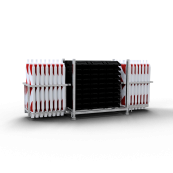 SET | with 30 traffic panels and accessories | on stacking pallet and beacon basket | with foil RA1/A, red/white | on both sides arrowed | Plastic beacon type 60